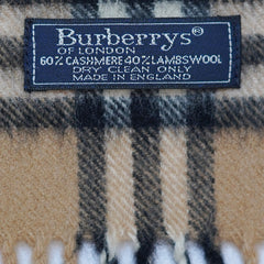 Cashmere/Wool Plaid Print Vintage Pre-Loved Scarf