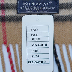 Cashmere/Wool Plaid Print Vintage Pre-Loved Scarf