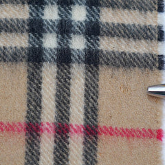 Cashmere/Wool Plaid Print Vintage Pre-Loved Scarf