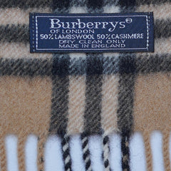 Cashmere/Wool Plaid Print Vintage Pre-Loved Scarf