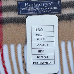Cashmere/Wool Plaid Print Vintage Pre-Loved Scarf