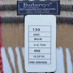 Cashmere/Wool Plaid Print Vintage Pre-Loved Scarf
