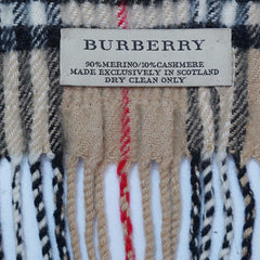 Merino Wool Plaid Print Vintage Pre-Loved Scarf