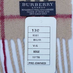 Merino Wool Plaid Print Vintage Pre-Loved Scarf