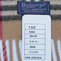 Lambswool Plaid Print Vintage Pre-Loved Scarf