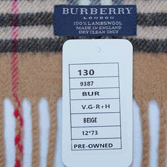 Lambswool Plaid Print Vintage Pre-Loved Scarf
