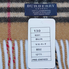 Lambswool Plaid Print Vintage Pre-Loved Scarf