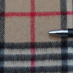 Cashmere/Wool Plaid Print Vintage Pre-Loved Scarf