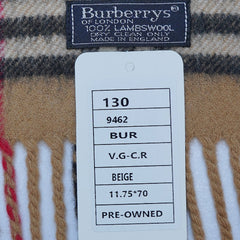 Lambswool Plaid Print Vintage Pre-Loved Scarf