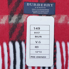Red Plaid Print Vintage Pre-Loved Scarf