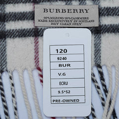 Merino/Cashmere Plaid Print Vintage Pre-Loved Scarf