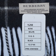 Cashmere/Wool Plaid Print Vintage Pre-Loved Scarf