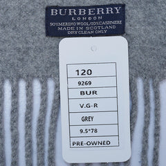 Merino/Cashmere Striped Print Vintage Pre-Loved Scarf