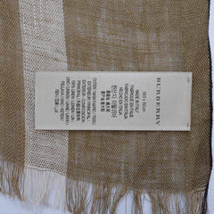 Linen Plaid Print Vintage Pre-Loved Scarf