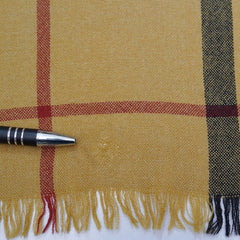 Wool/Cashmere Plaid Print Vintage Pre-Loved Scarf