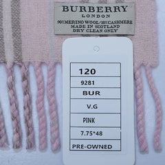 Merino/Cashmere Logo & Plaid Print Vintage Pre-Loved Scarf