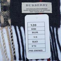 Merino/Cashmere Plaid Print Vintage Pre-Loved Scarf