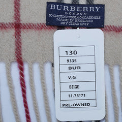 Merino Wool Plaid Print Vintage Pre-Loved Scarf