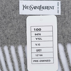YSL Merino Wool Plain Vintage Pre-Loved Scarf