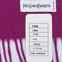 YSL Wool Plain Vintage Pre-Loved Scarf