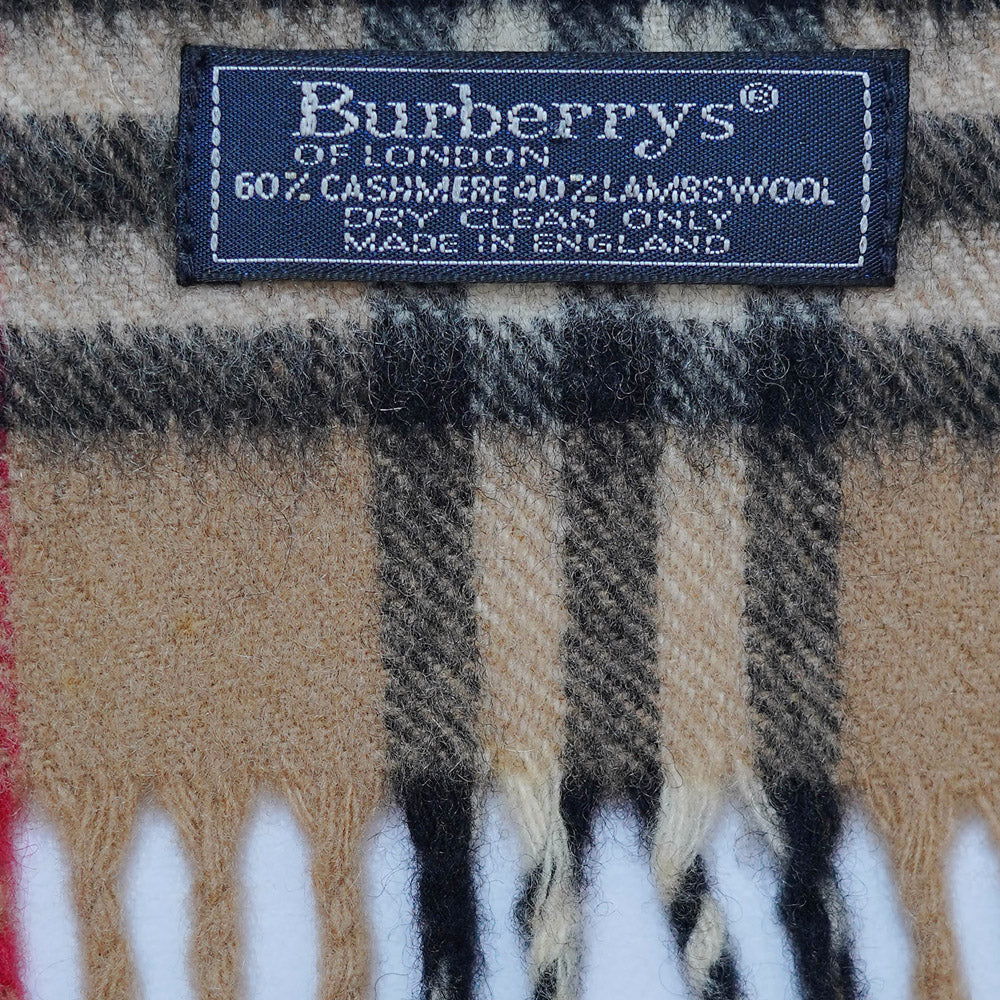 Cashmere Plaid Print Vintage Pre-Loved Scarf