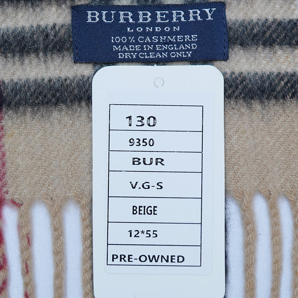 Cashmere Plaid Print Vintage Pre-Loved Scarf