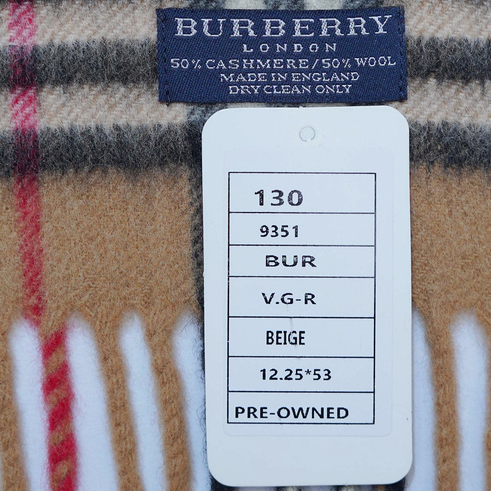 Cashmere Plaid Print Vintage Pre-Loved Scarf
