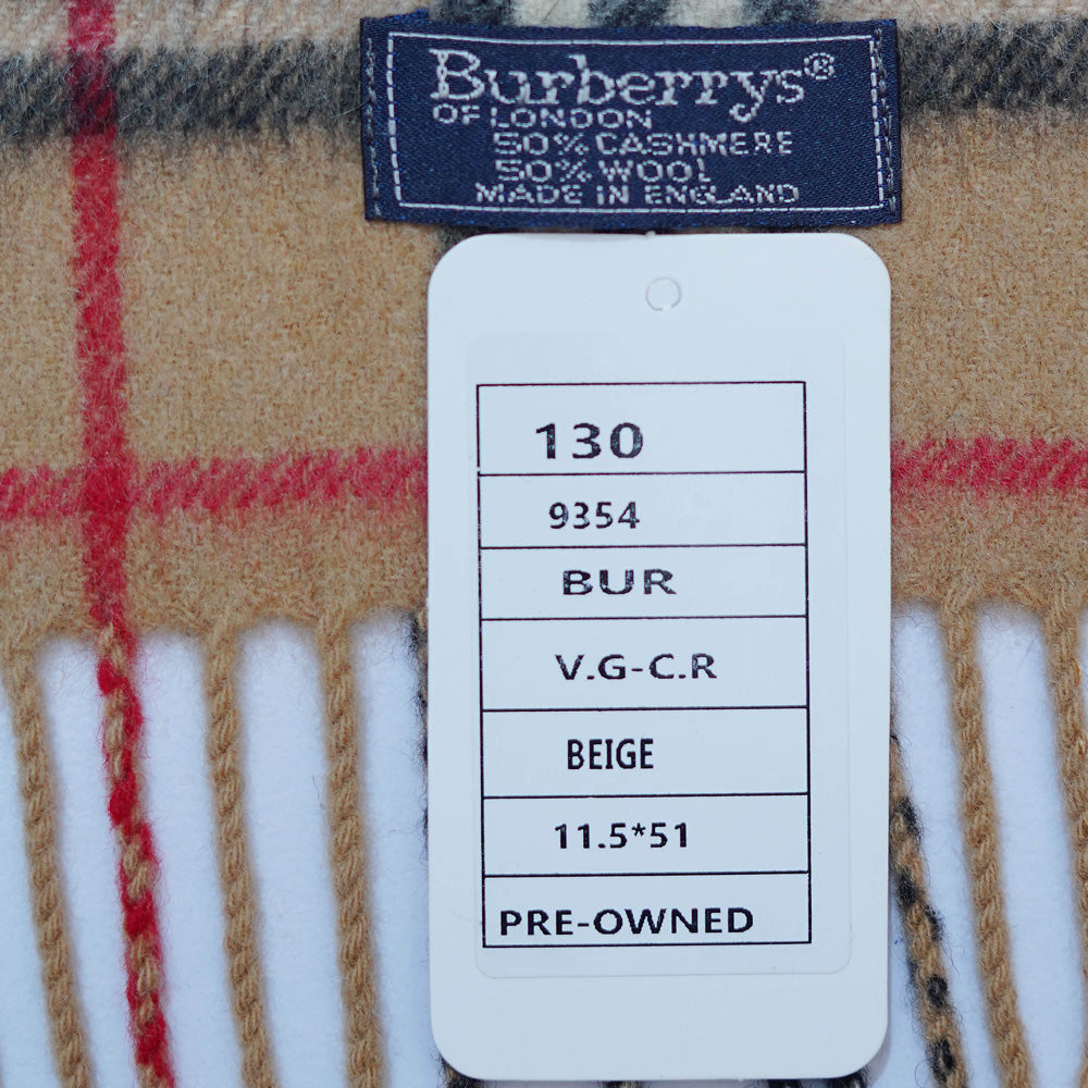 Cashmere Plaid Print Vintage Pre-Loved Scarf