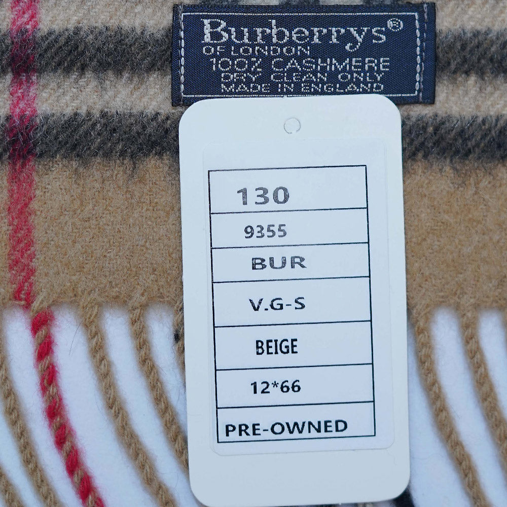 Cashmere Plaid Print Vintage Pre-Loved Scarf