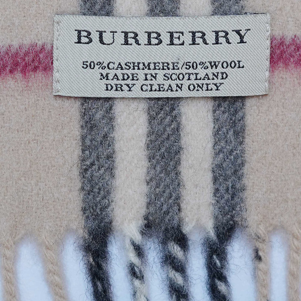 Cashmere/Wool Plaid Print Vintage Pre-Loved Scarf