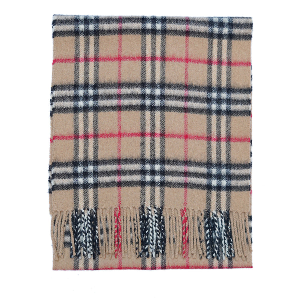Cashmere/Wool Plaid Print Vintage Pre-Loved Scarf