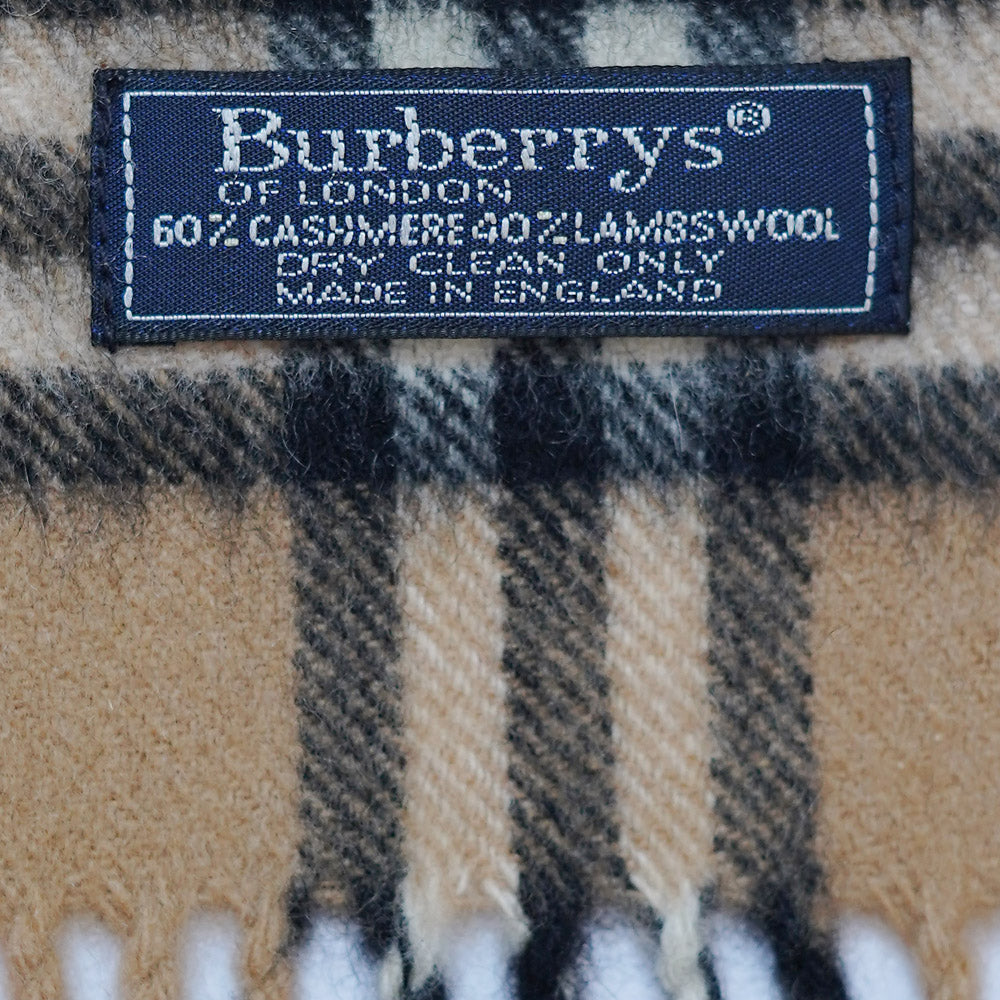 Cashmere/Wool Plaid Print Vintage Pre-Loved Scarf