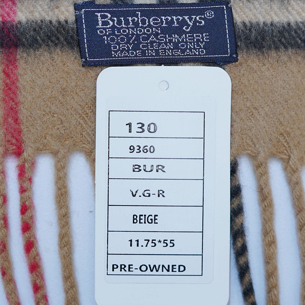 Cashmere Plaid Print Vintage Pre-Loved Scarf