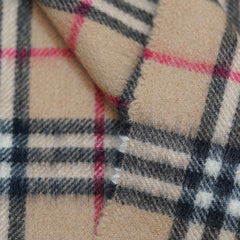 Cashmere/Wool Plaid Print Vintage Pre-Loved Scarf