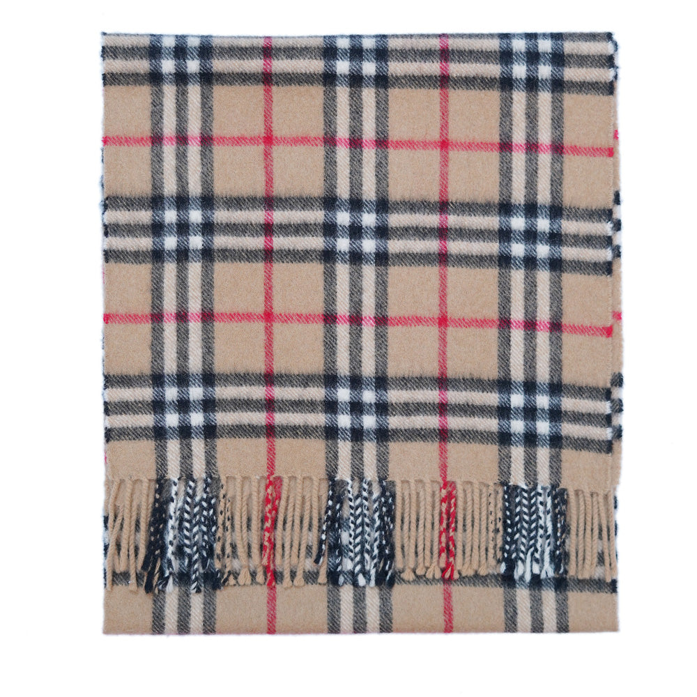 Cashmere/Wool Plaid Print Vintage Pre-Loved Scarf