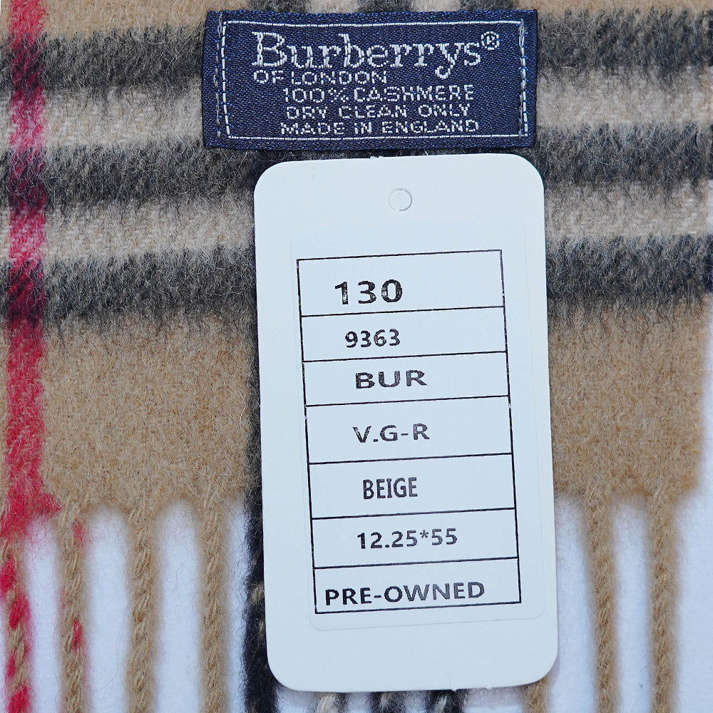 Cashmere Plaid Print Vintage Pre-Loved Scarf