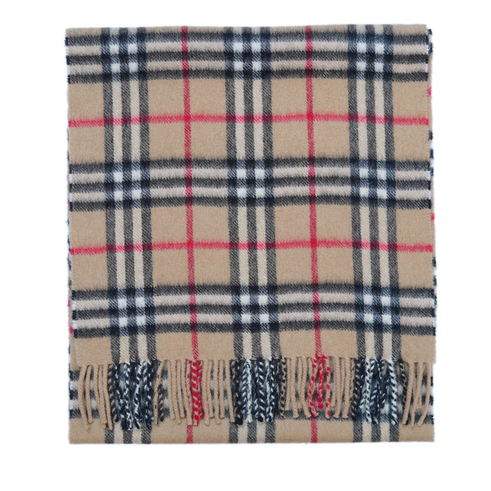 Cashmere/Wool Plaid Print Vintage Pre-Loved Scarf