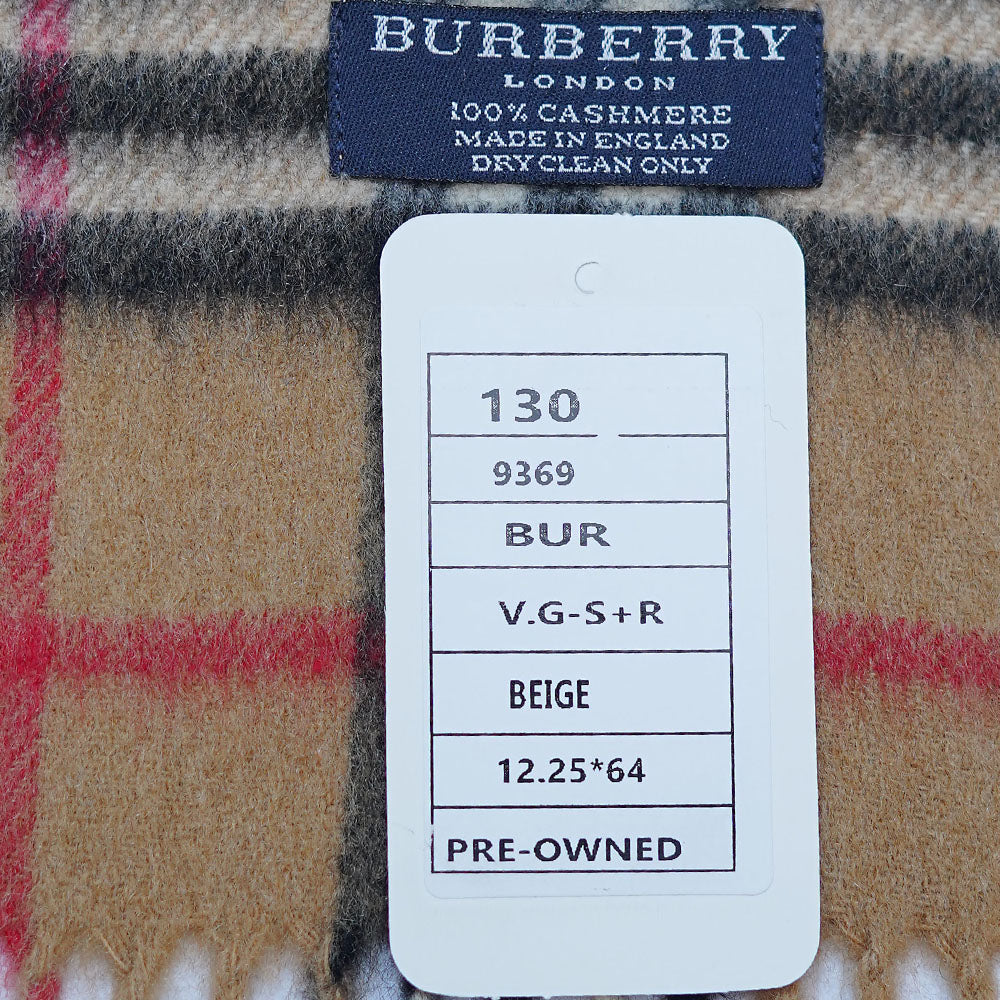 Cashmere Plaid Print Vintage Pre-Loved Scarf
