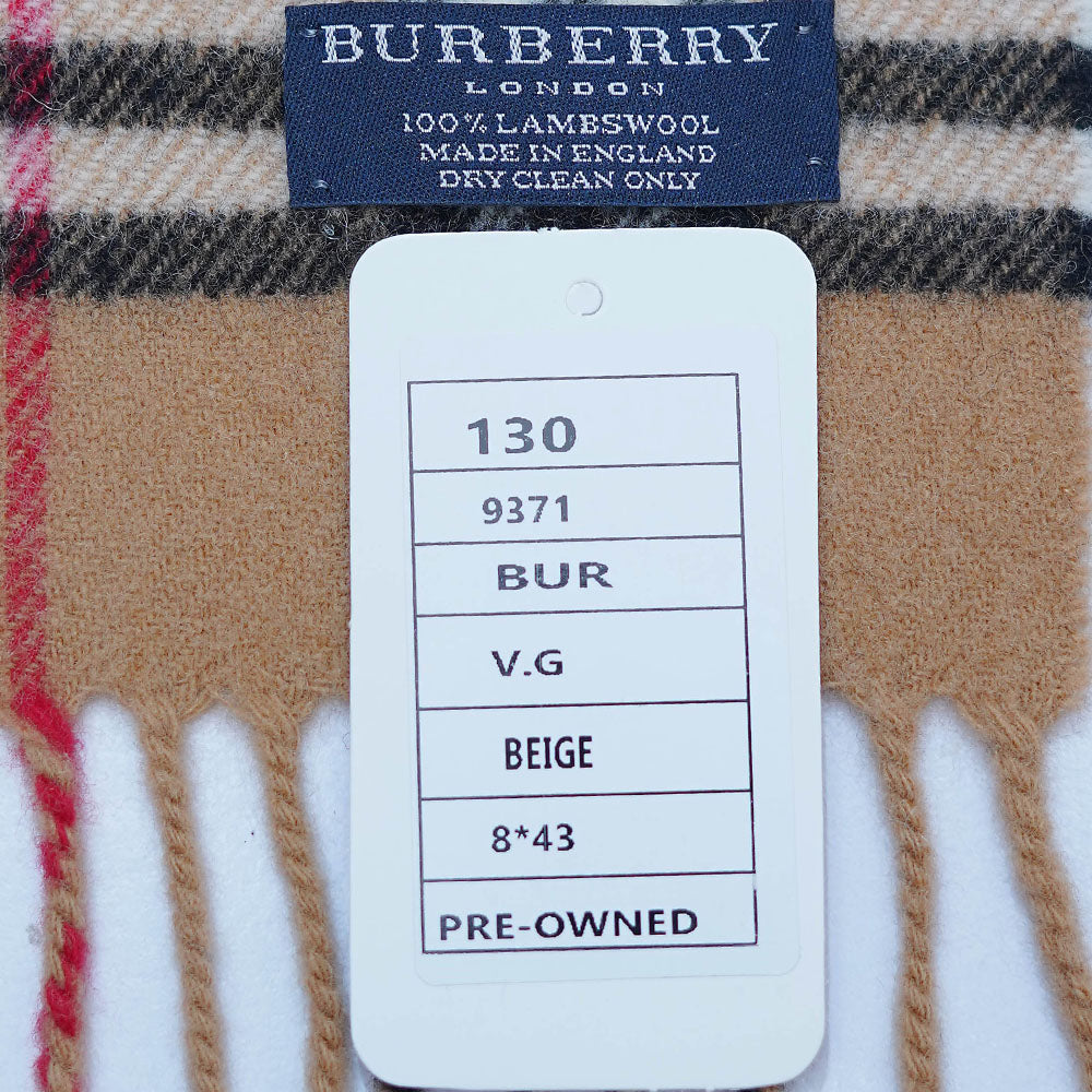 Lambswool Plaid Print Vintage Pre-Loved Scarf