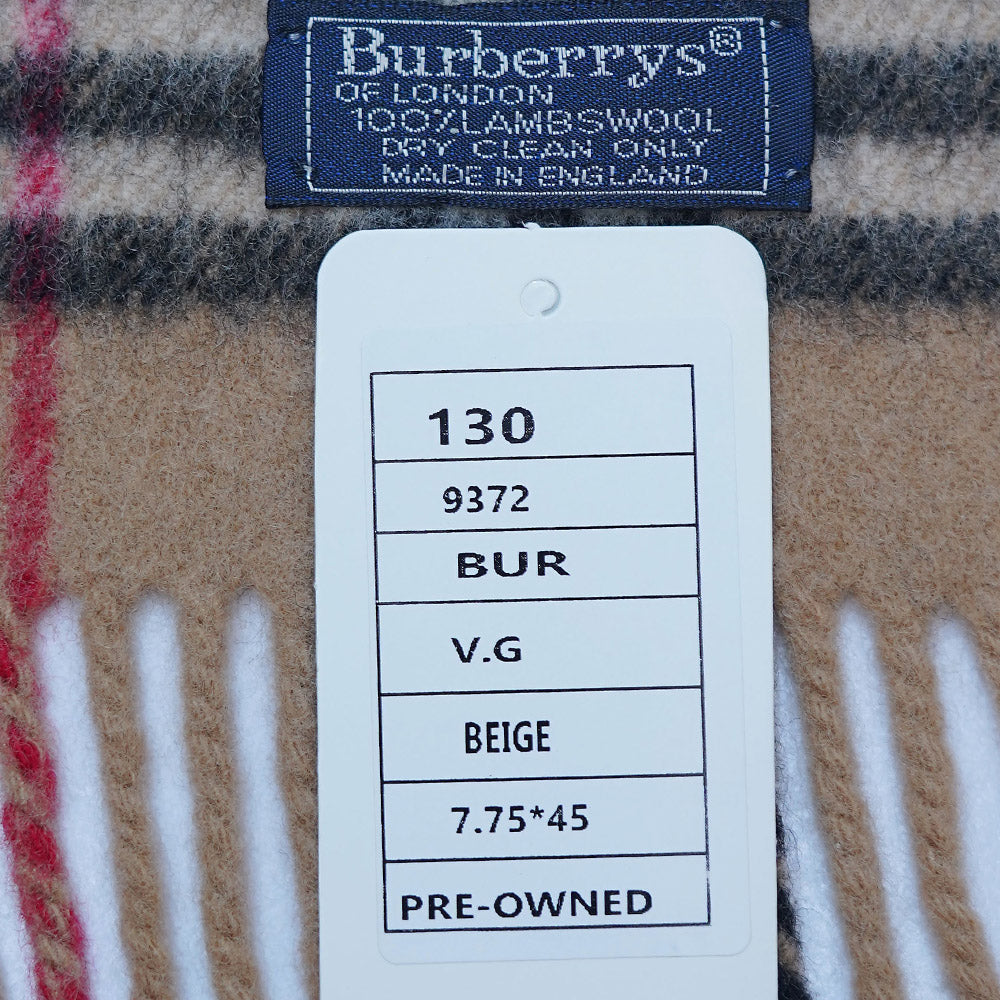 Lambswool Plaid Print Vintage Pre-Loved Scarf