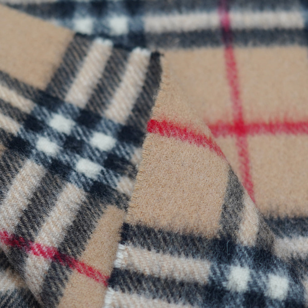 Lambswool Plaid Print Vintage Pre-Loved Scarf