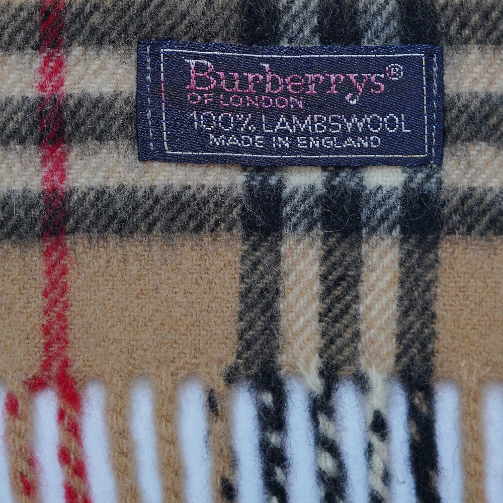Lambswool Plaid Print Vintage Pre-Loved Scarf