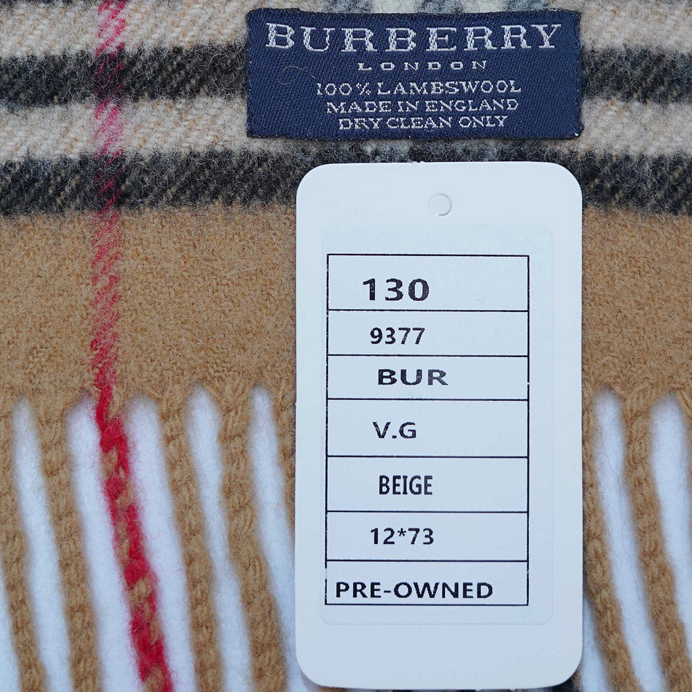Lambswool Plaid Print Vintage Pre-Loved Scarf