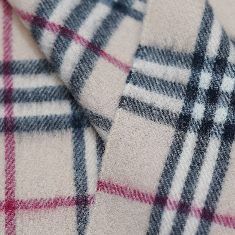 Merino Wool Plaid Print Vintage Pre-Loved Scarf