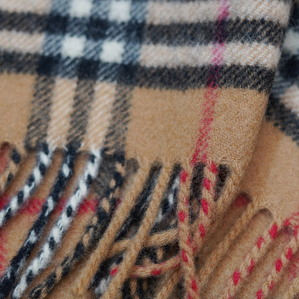 Lambswool Plaid Print Vintage Pre-Loved Scarf