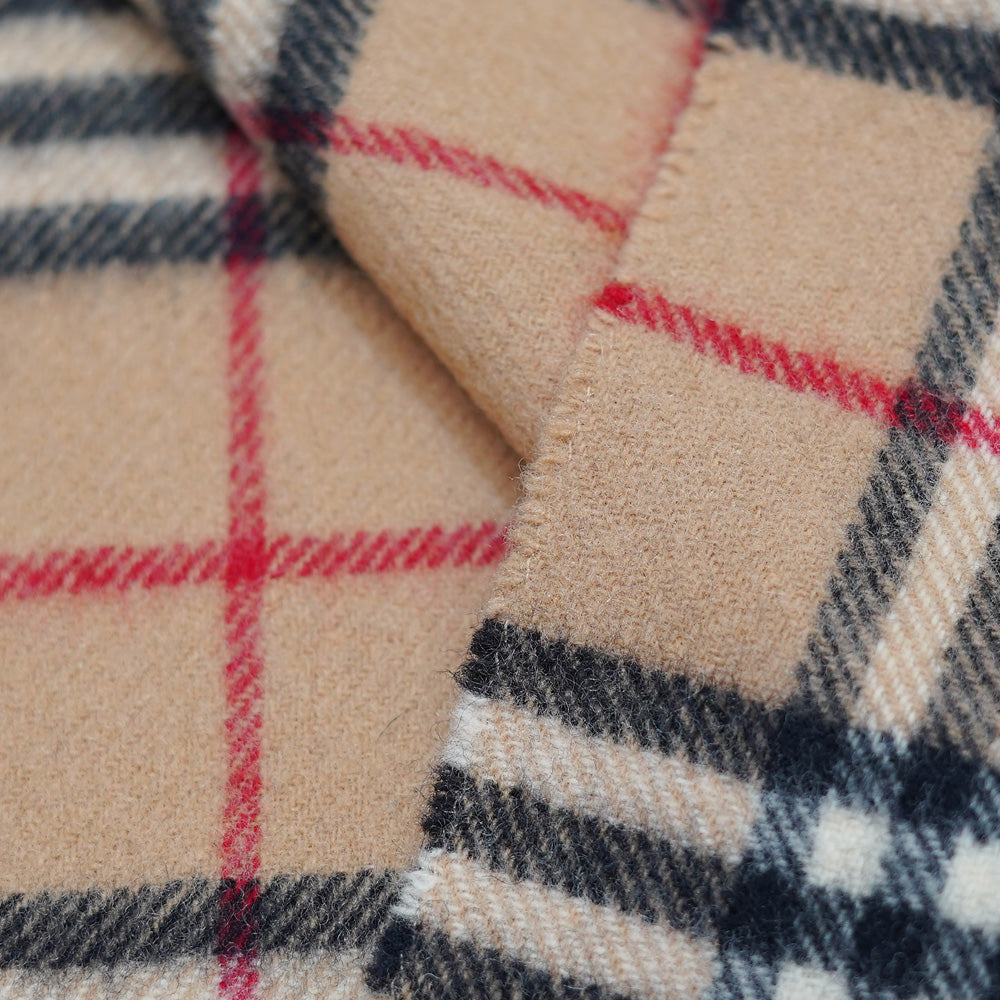 Lambswool Plaid Print Vintage Pre-Loved Scarf