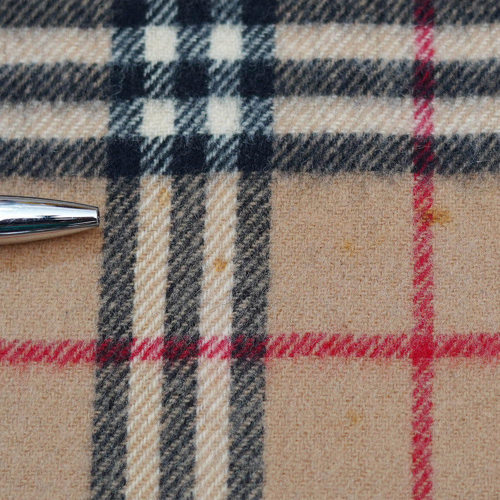 Lambswool Plaid Print Vintage Pre-Loved Scarf