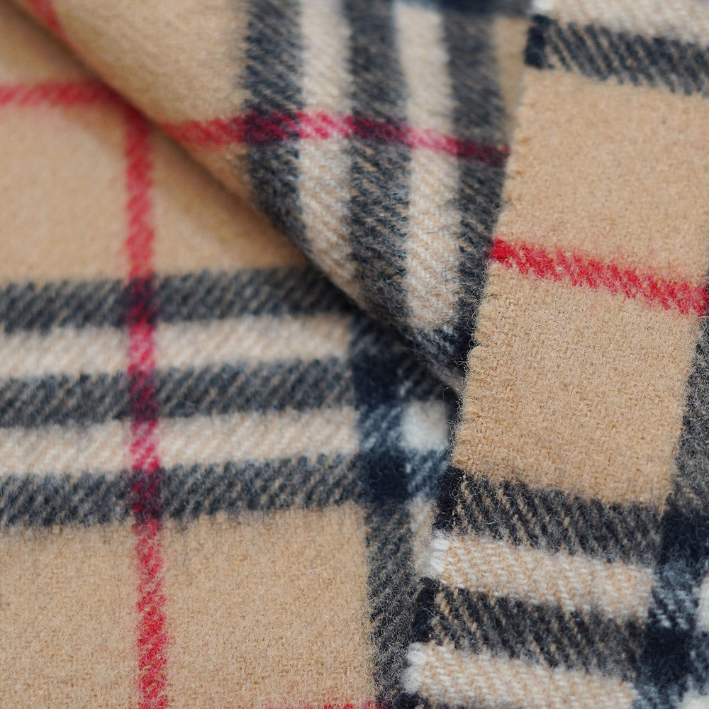 Lambswool Plaid Print Vintage Pre-Loved Scarf