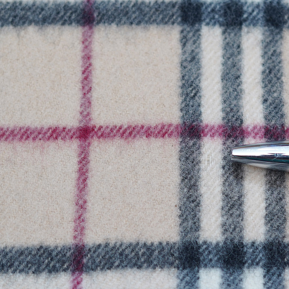 Lambswool Plaid Print Vintage Pre-Loved Scarf