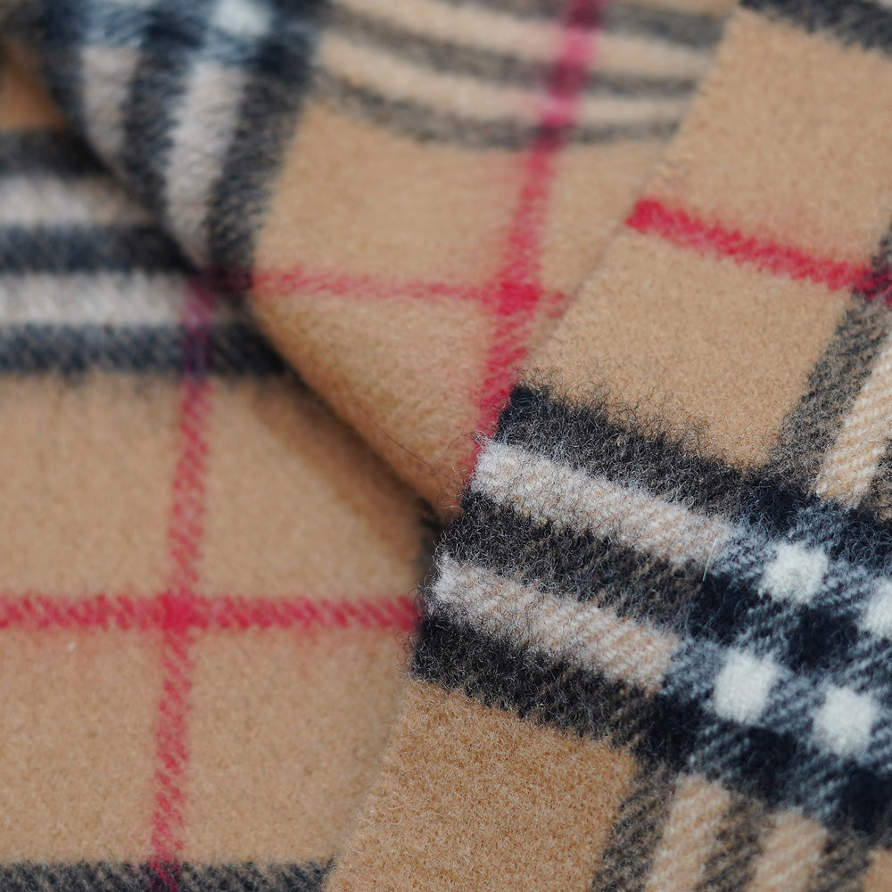 Lambswool Plaid Print Vintage Pre-Loved Scarf